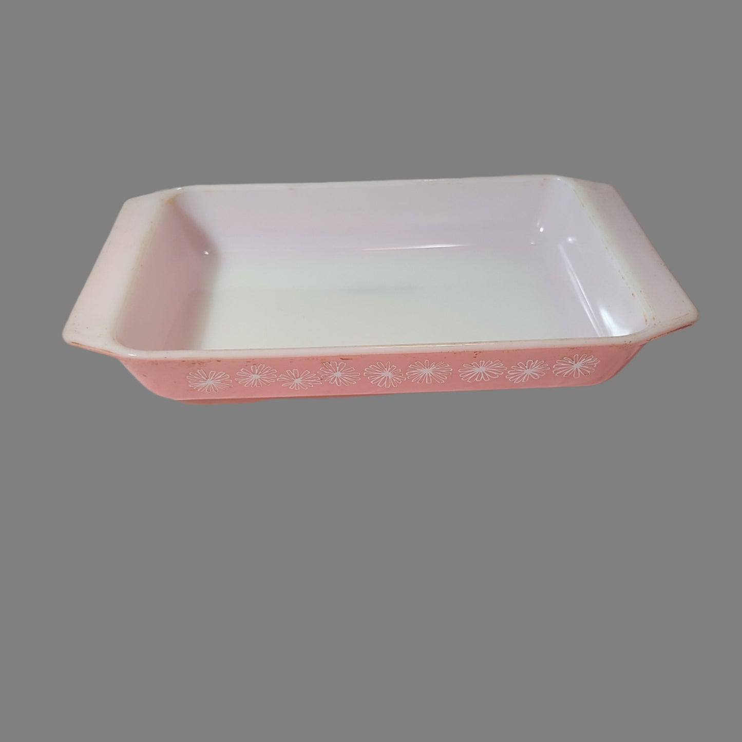 VTG Pyrex Pink Daisy 1.25 QT Casserole Dish - USED