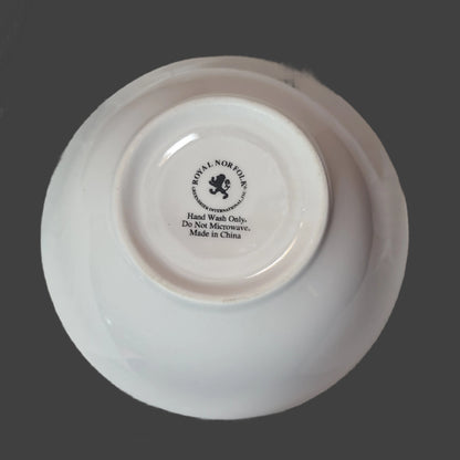 4PC Royal Norfolk White w/ Gold Rim Bowl Set - LIKE NEW