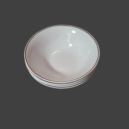4PC Royal Norfolk White w/ Gold Rim Bowl Set - LIKE NEW