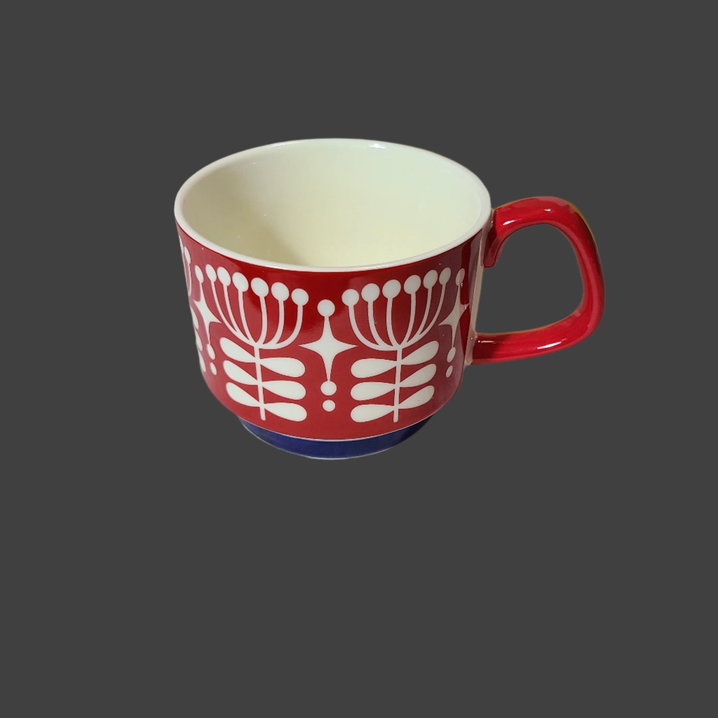 Chentian Ceramics Red & Blue Ceramic Mug - NEW