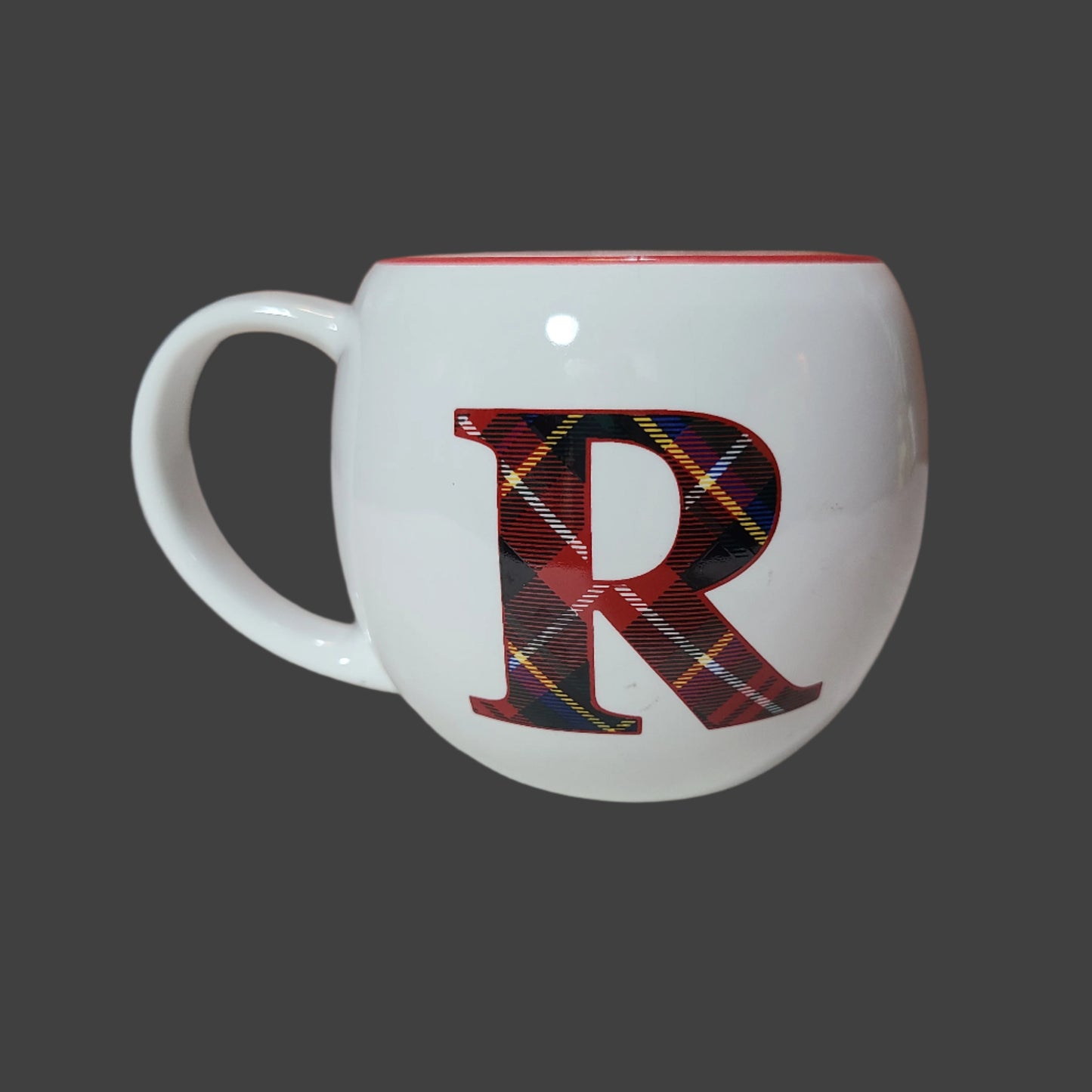 Bee & Willow Plaid Letter "R" Mug - USED