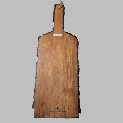 Wendy Bellissimo Walnut Paddle Style Cutting Board w/ Rugged Edges - Some Edging Missing - AS IS