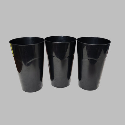 Set of 3 Merrick Black Plastic Cups - USED