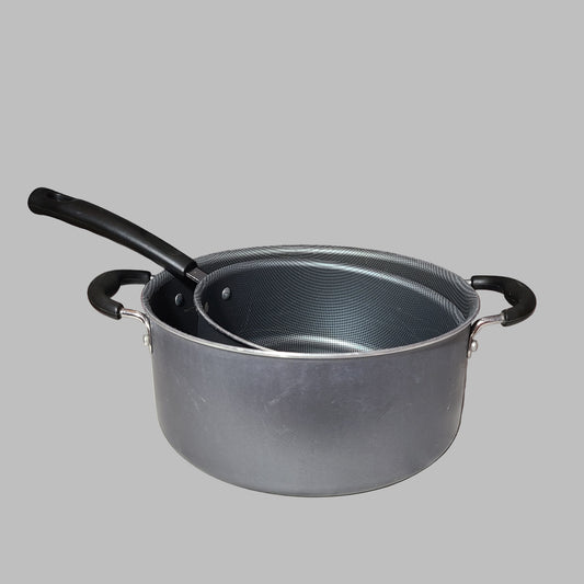 2 Tramontina PrimaWare Non-Stick Steel Gray Pots - USED