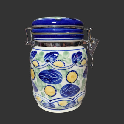 VTG Painted Ceramic Hinged Canister - USED