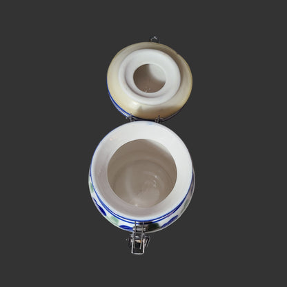 VTG Painted Ceramic Hinged Canister - USED