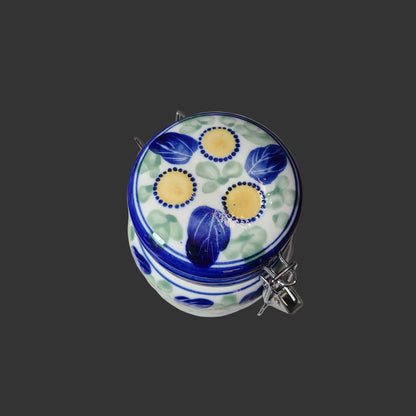 VTG Painted Ceramic Hinged Canister - USED