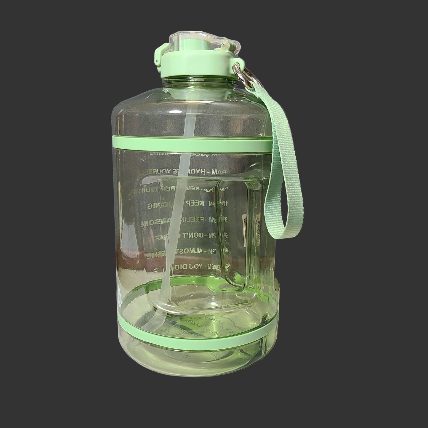 TAL Green Motivational Gallon Jug Water Bottle w/ Handle & Strap - NEW