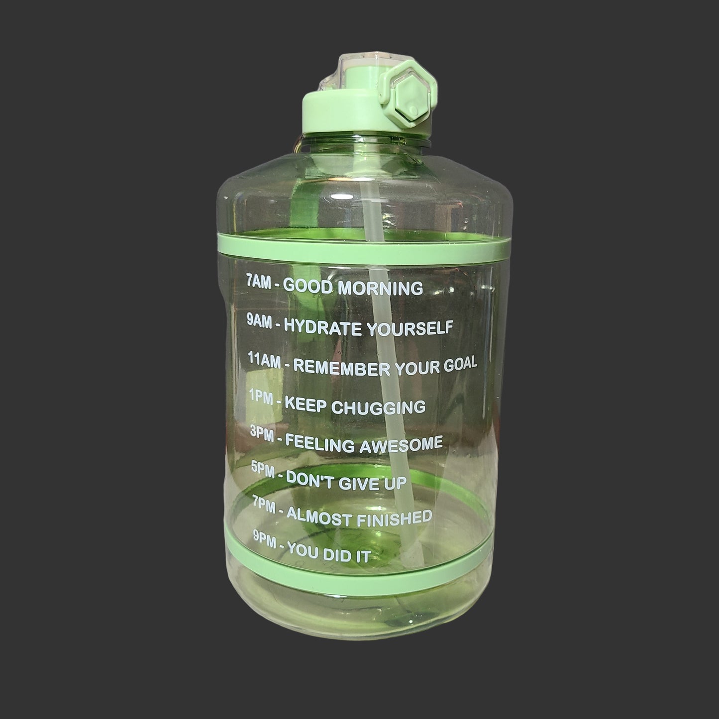 TAL Green Motivational Gallon Jug Water Bottle w/ Handle & Strap - NEW