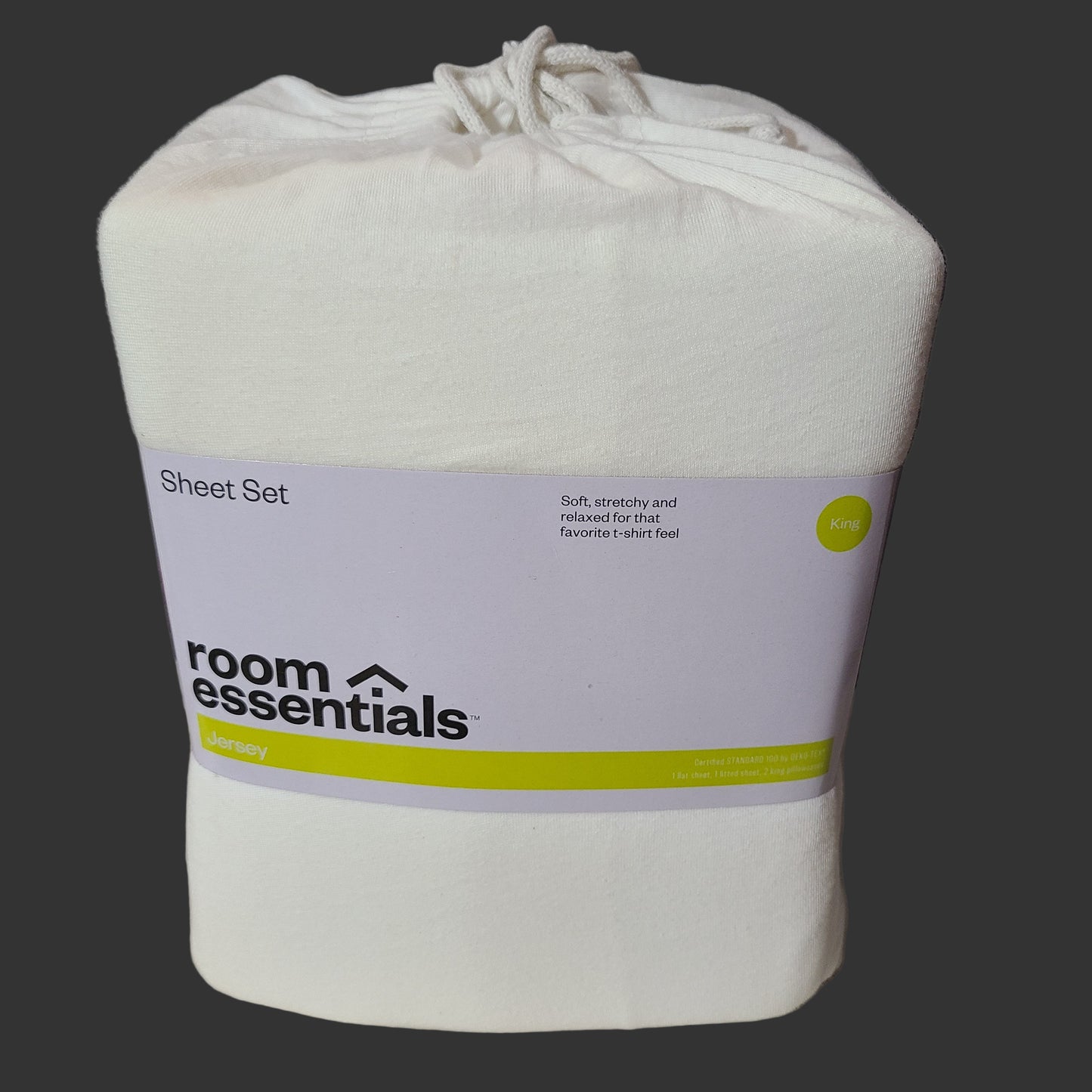Room Essentials White Jersey Sheet Set - King - NEW