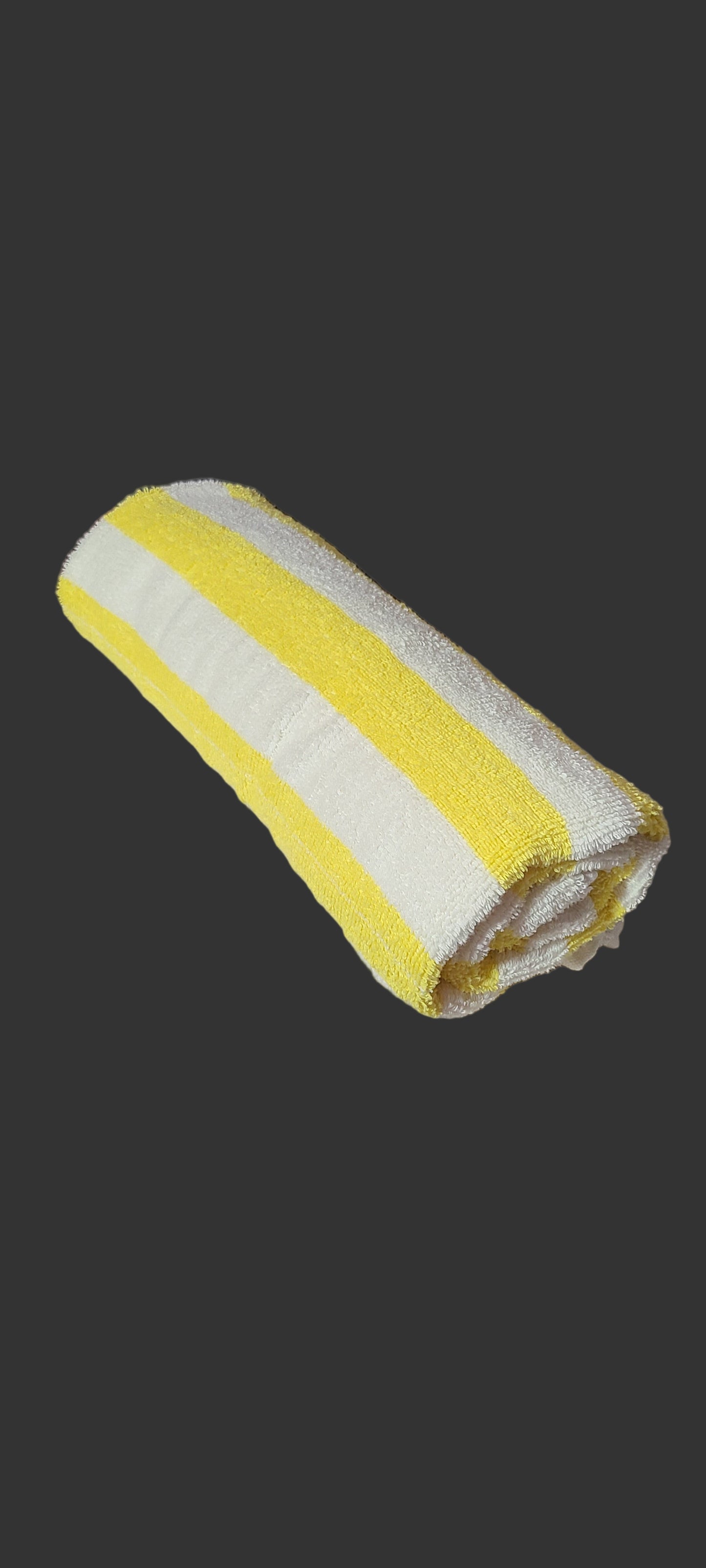2PK Golden Mills Yellow Striped Cabana Pool Towel - NEW