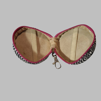 "Hello Gorgeous" Pink & Zebra Keychain Makeup Case - USED