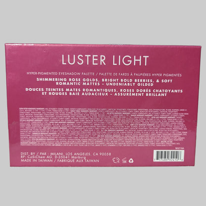 Discontinued Milani Luster Light Hyper-Pigmented Eyeshadow Palette - 1 Cosmetic Flaw Present - NEW