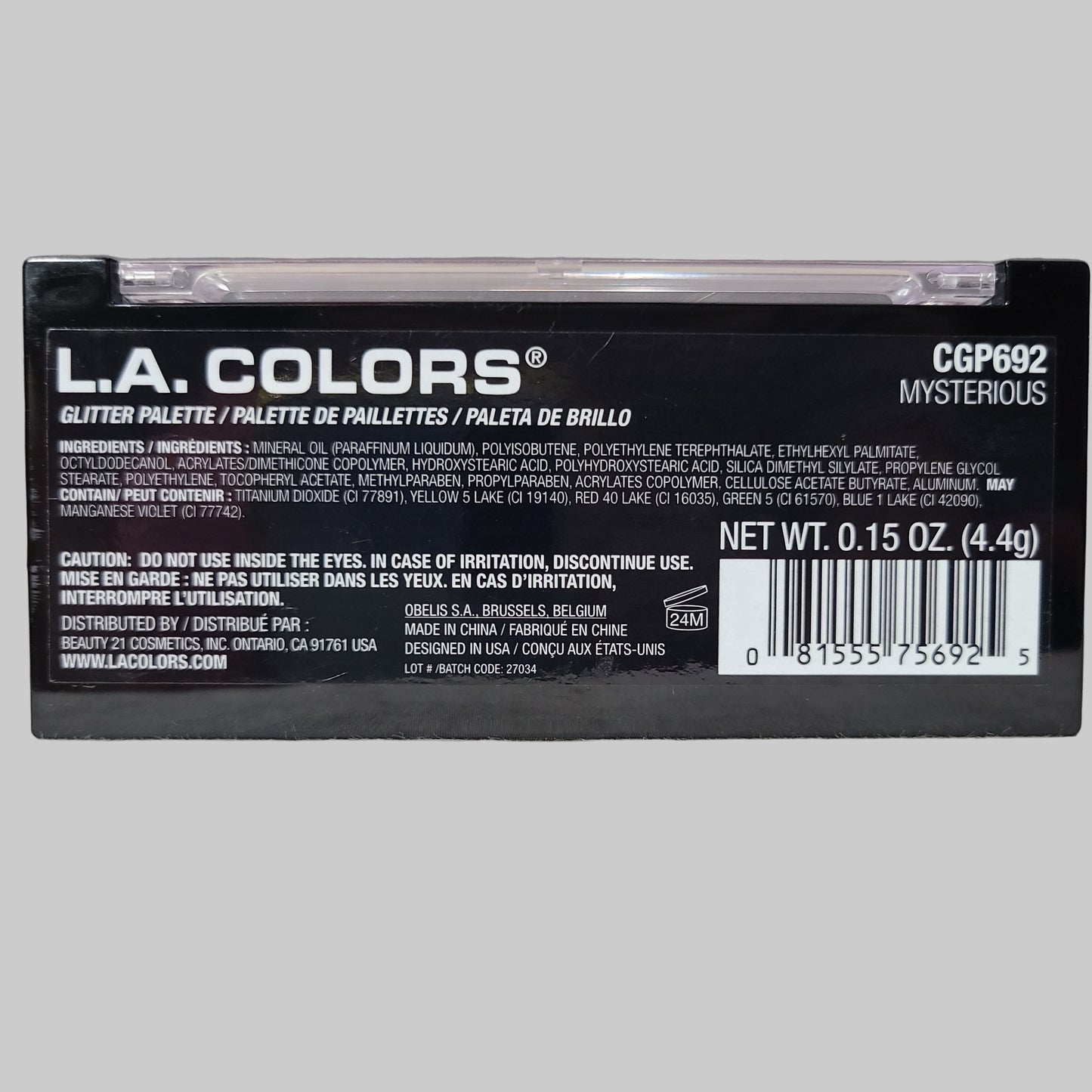 L.A. Colors Glitter Palette - Mysterious - NEW