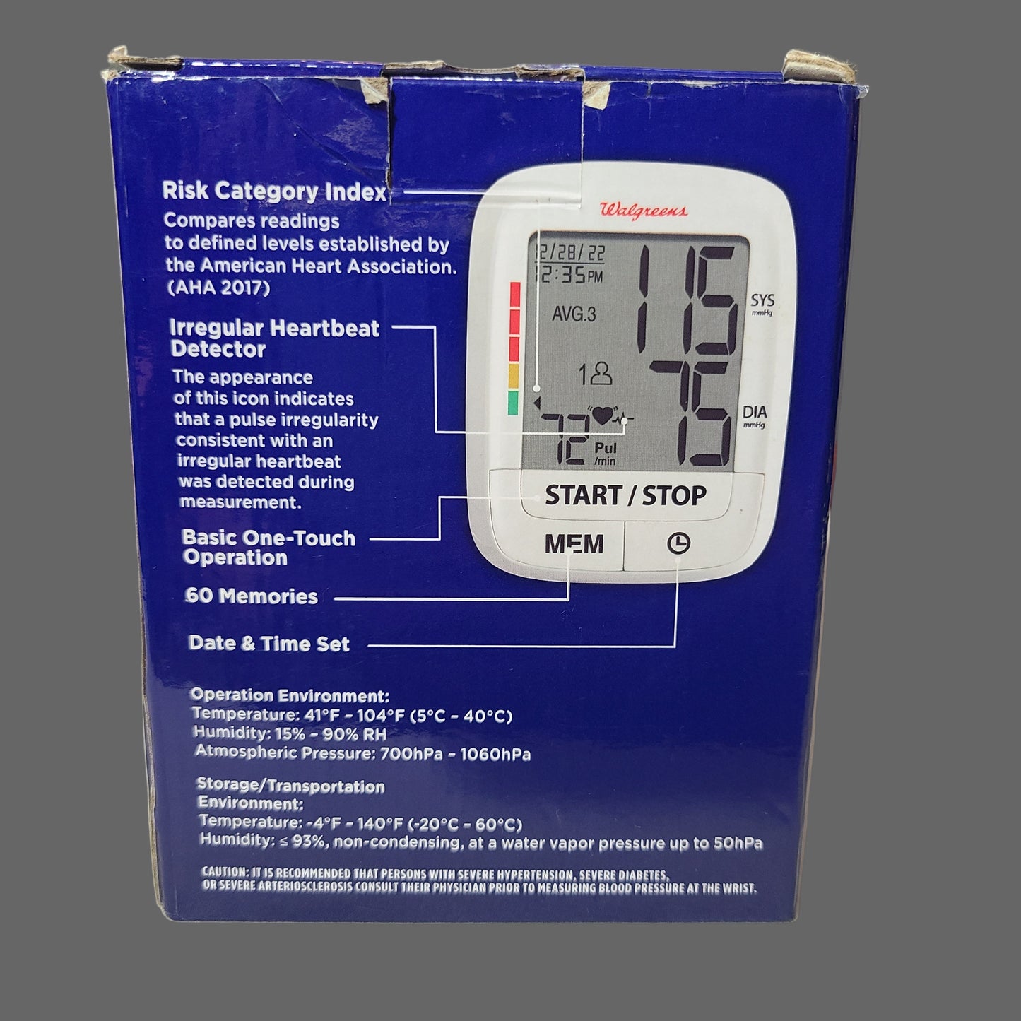 Walgreens Auto Wrist Blood Pressure Monitor - New Batteries - LIKE NEW