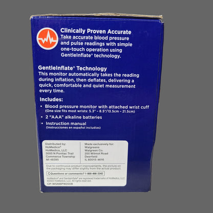 Walgreens Auto Wrist Blood Pressure Monitor - New Batteries - LIKE NEW