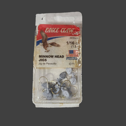 Eagle Claw Minnow Head Jigs - 10Ct - 1/16 oz - PFFH11 - NEW