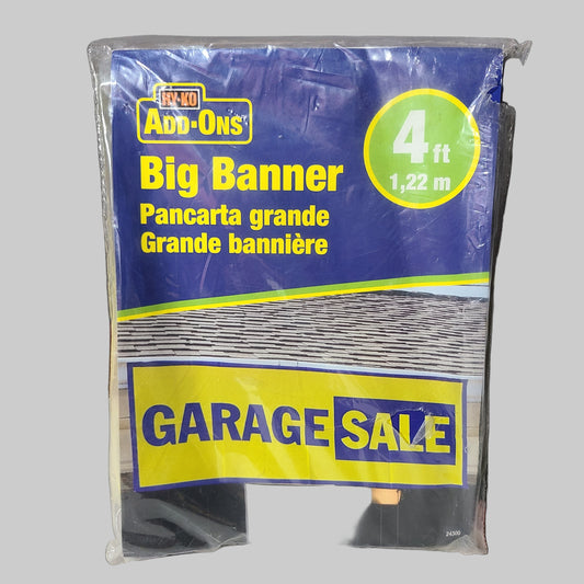 Hy-Ko Add-Ons Big Banner - 4' Garage Sale Banner - NEW
