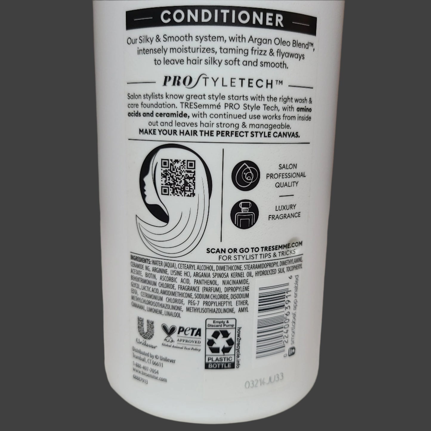 TRESemme 39 FL OZ Silky & Smooth + Argan Oleo Blend Conditioner - NEW