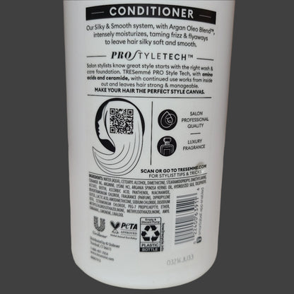 TRESemme 39 FL OZ Silky & Smooth + Argan Oleo Blend Conditioner - NEW