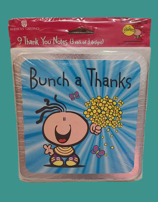 Thank You Notes – Bubblegum Design - Set of 9 - NEW