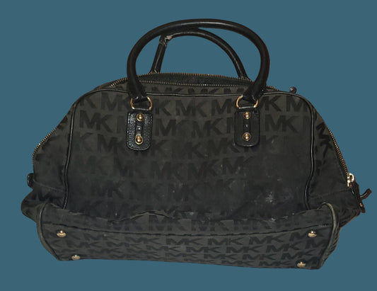 Michael Kors MK Black Logo Fabric Bag – Handle Damage - AS IS