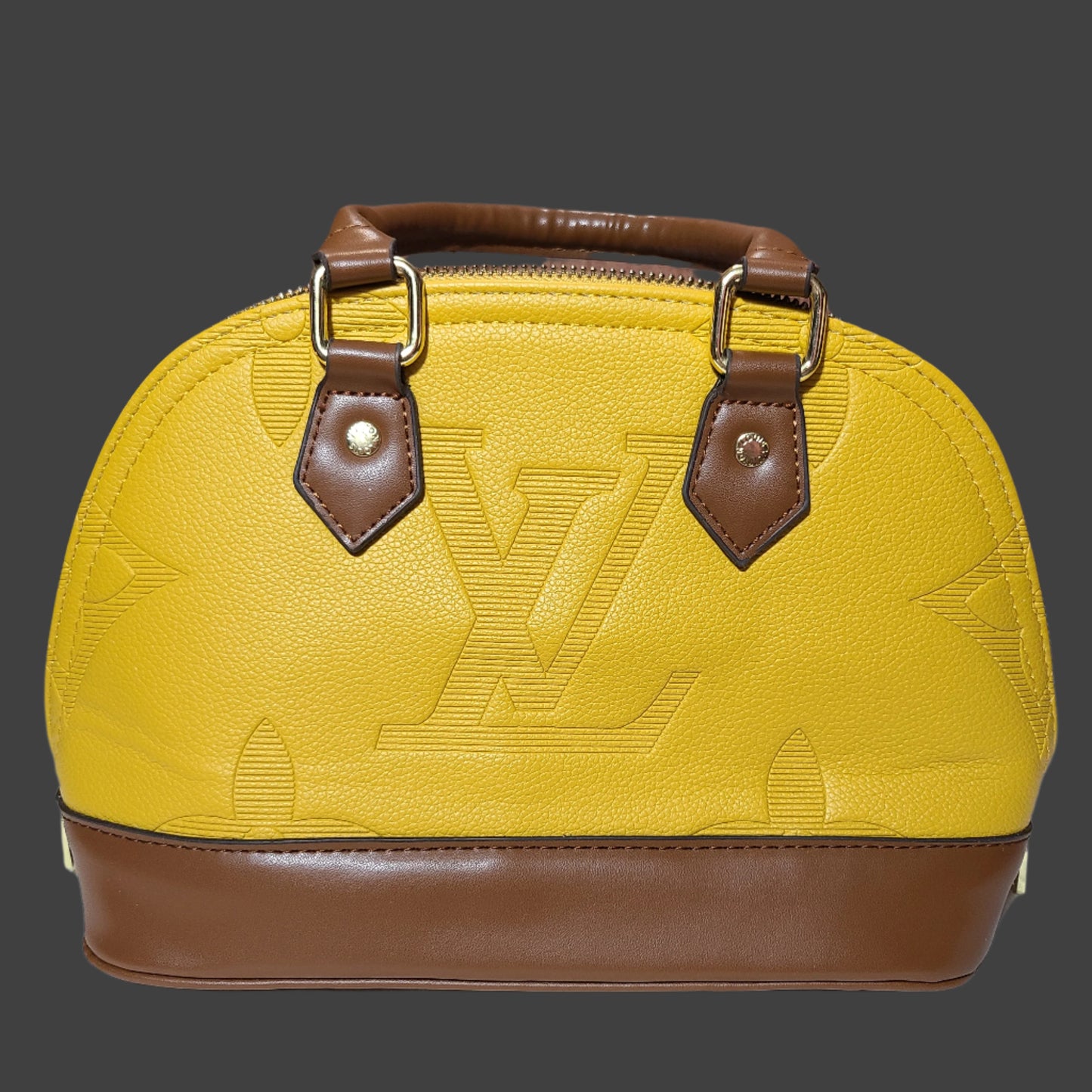 Louis Vuitton Styled Yellow & Brown Purse - AUTHENTICITY UNKNOWN - LIKE NEW