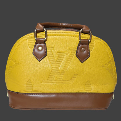Louis Vuitton Styled Yellow & Brown Purse - AUTHENTICITY UNKNOWN - LIKE NEW