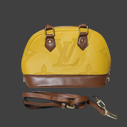 Louis Vuitton Styled Yellow & Brown Purse - AUTHENTICITY UNKNOWN - LIKE NEW