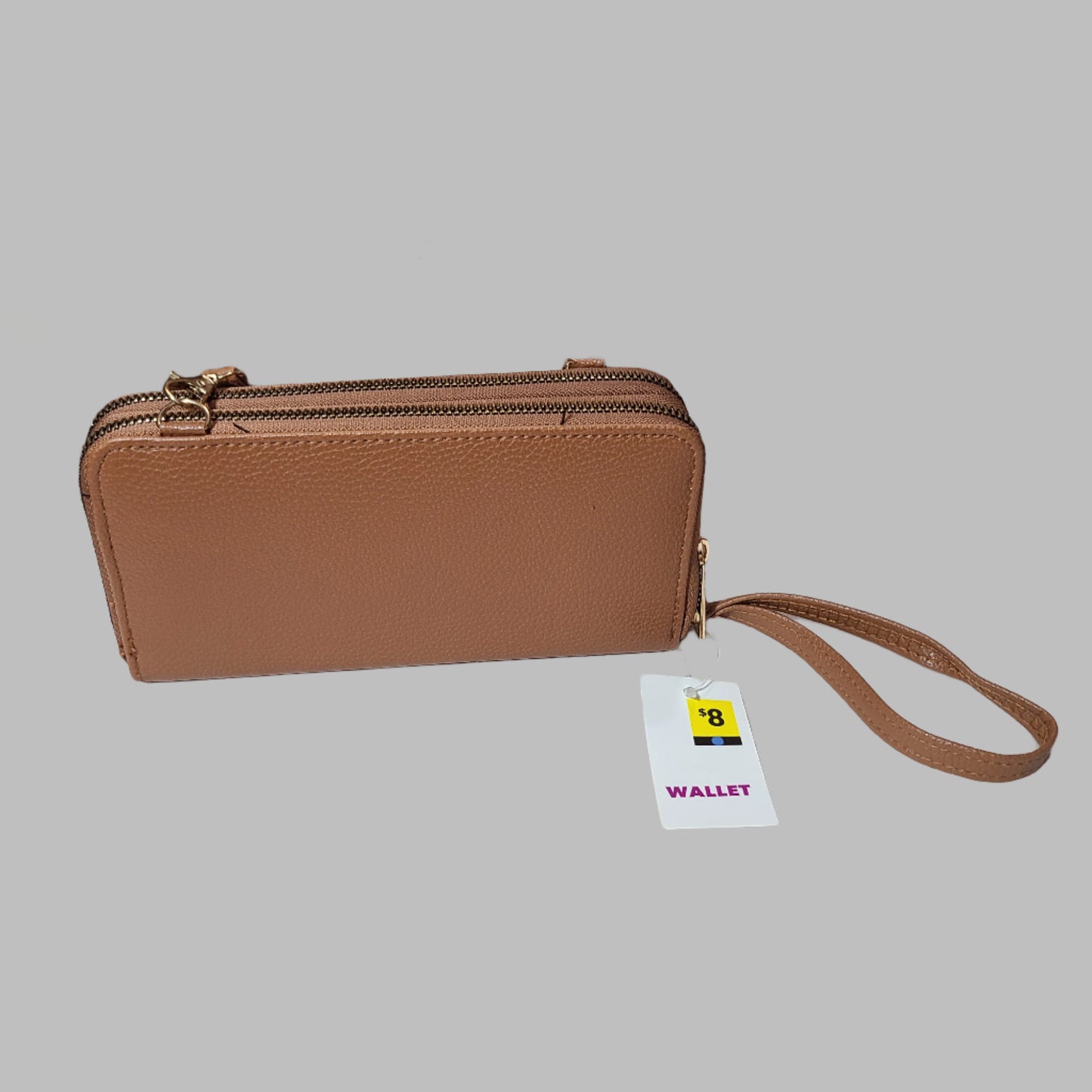 Brown 2 Pocket Wallet w/ Handle & Shoulder Strap - NEW