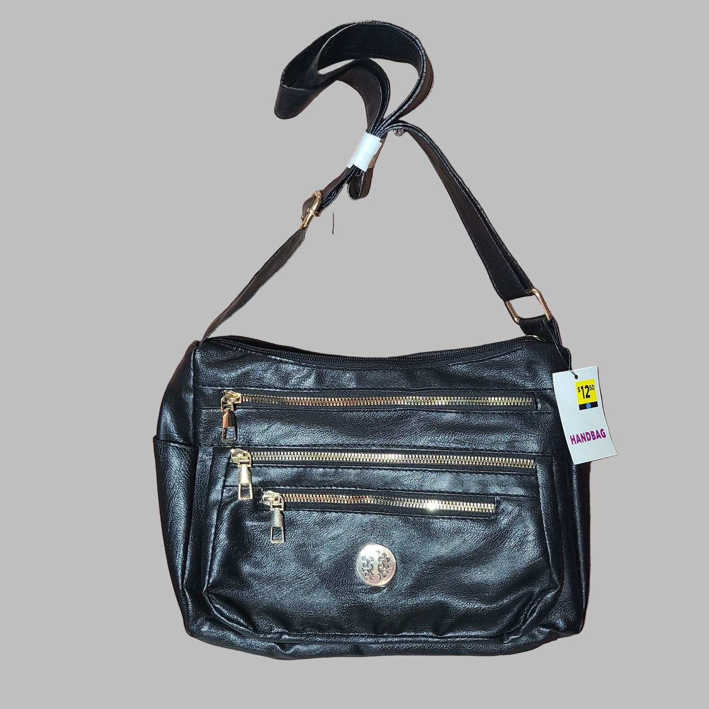 Women's Black w/ Gold Detail Multi-Compartment Purse - NEW