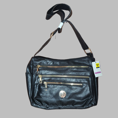 Women's Black w/ Gold Detail Multi-Compartment Purse - NEW