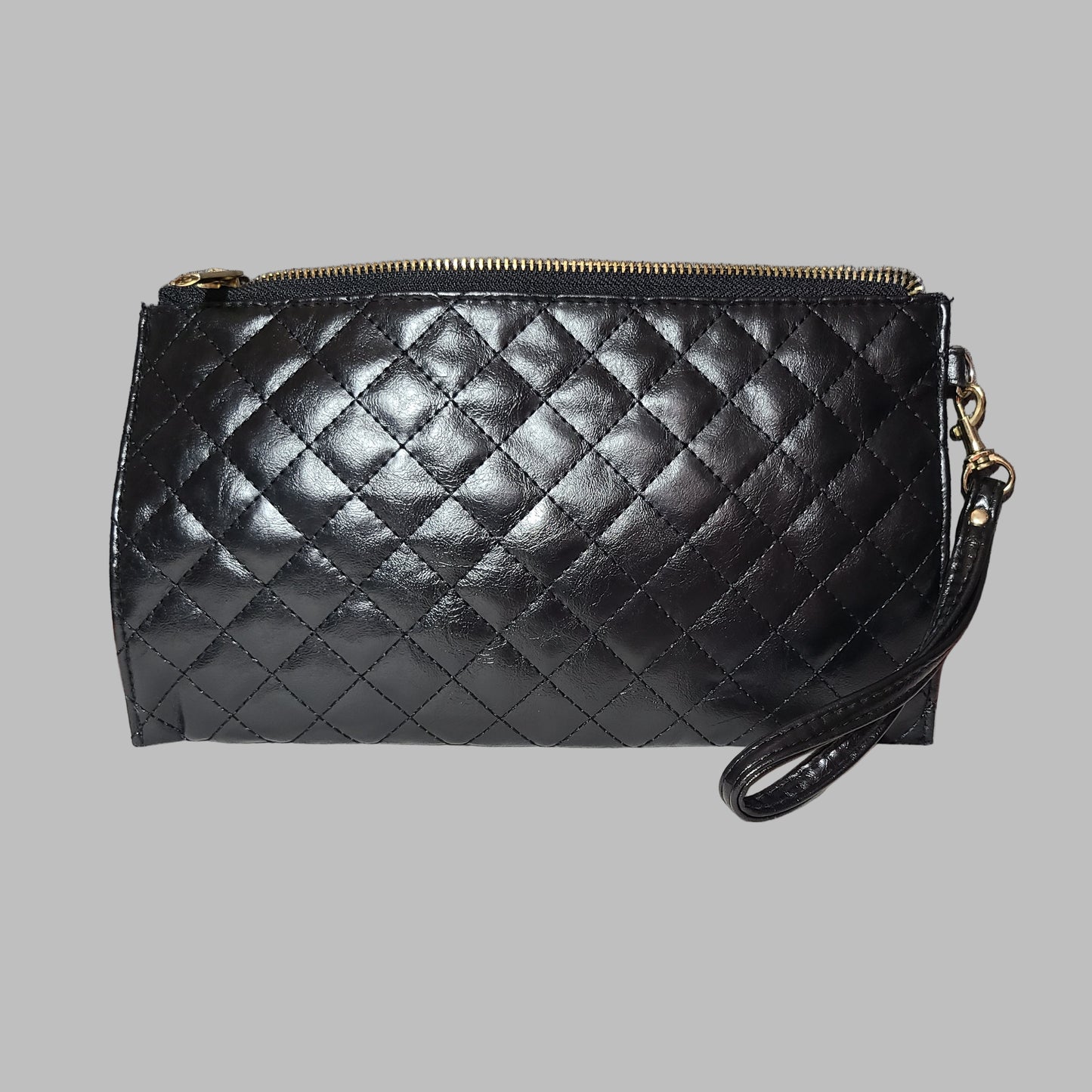 Quilted Black Wristlet Clutch or Wallet - NEW