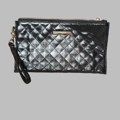 Quilted Black Wristlet Clutch or Wallet - NEW