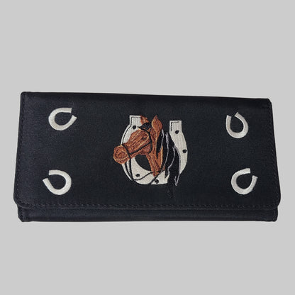 Black and White Plaid Horse Purse & Wallet - NEW