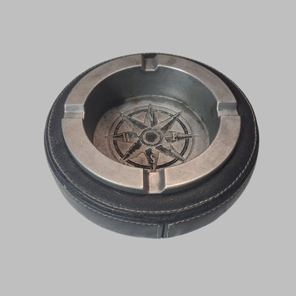 VTG Marlboro Compass Logo Metal & Leather Ashtray 1998 - USED