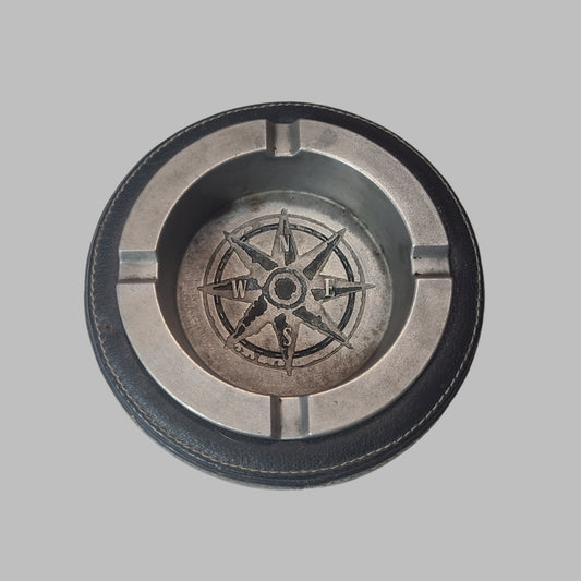 VTG Marlboro Compass Logo Metal & Leather Ashtray 1998 - USED