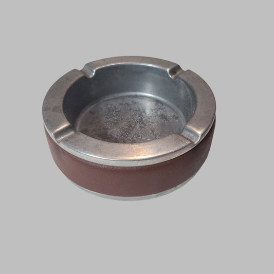 VTG Leather & Metal 4 Slot Ashtray - USED