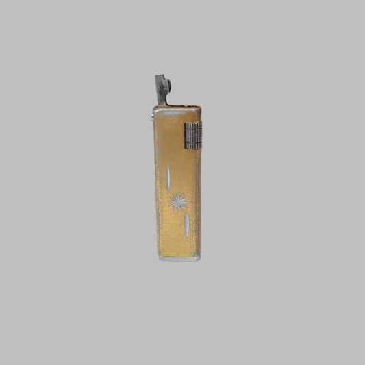 VTG Nesor Korea Butane Lighter, Gold w/ Star - Needs Butane - AS IS