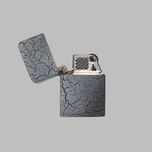DuroLite Flip Top Lighter, Crackle Design - Needs Flint/Fluid - LIKE NEW
