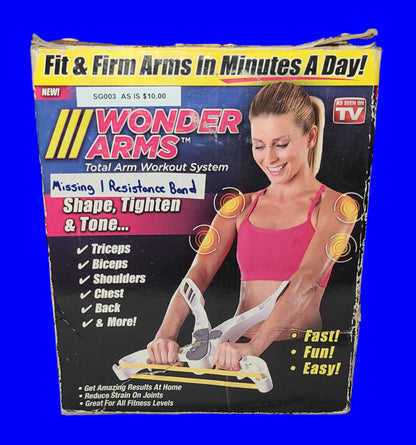 Wonder Arms Total Arm Workout System – In Box - Missing 1 Resistance Band - AS IS