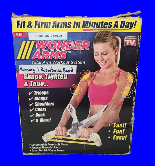 Wonder Arms Total Arm Workout System – In Box - Missing 1 Resistance Band - AS IS