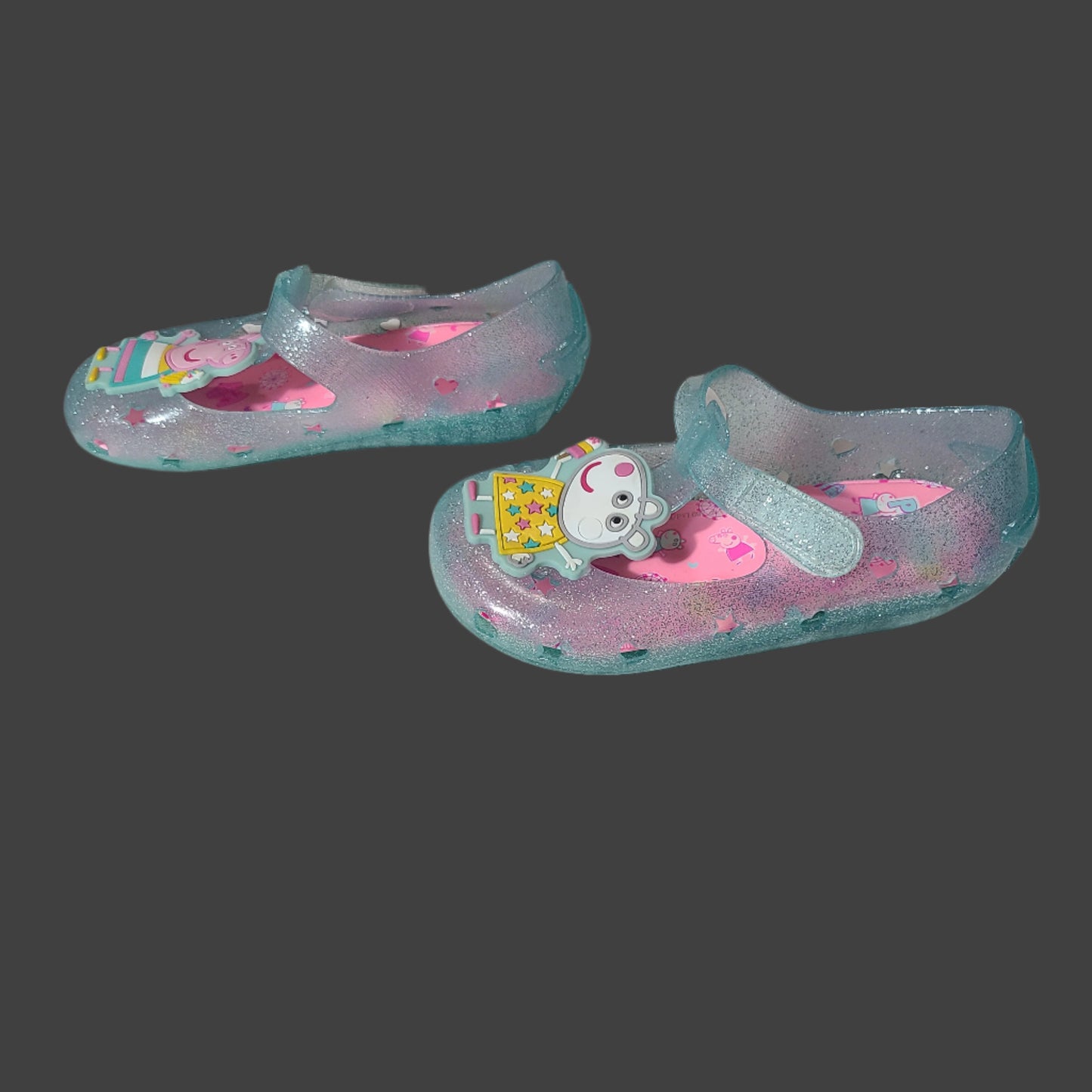 Girls Size 11 Peppa Pig Blue Jelly Shoes - LIKE NEW
