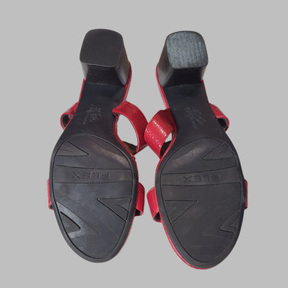 Women's Size 9.5M Red Life Stride Sandals - LIKE NEW
