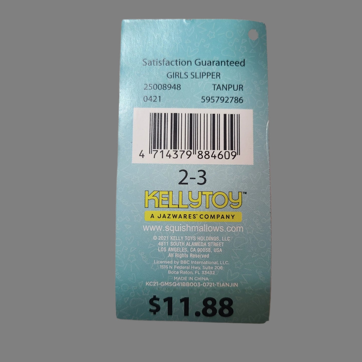 Girls Size 2-3 Original Squishmallows Slippers - NEW