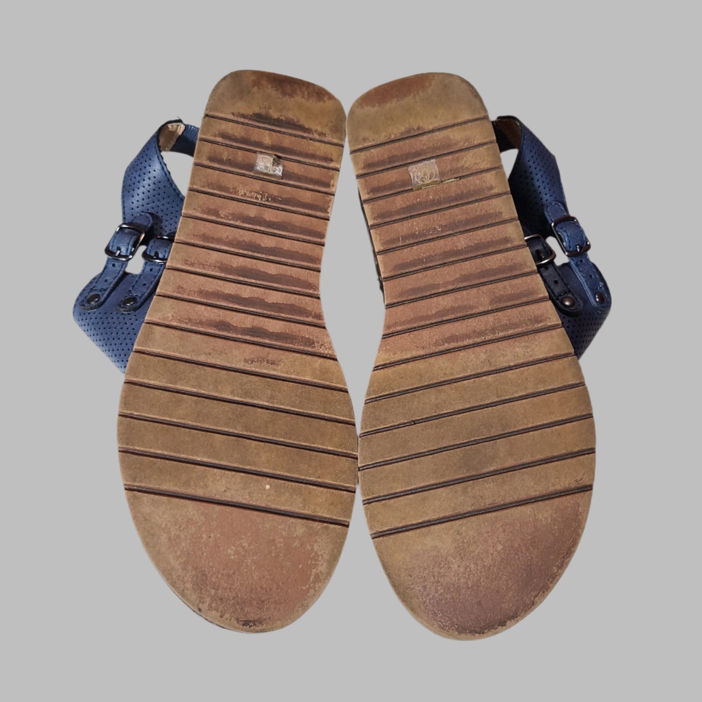 Women's Size 6 Journee Collection Mckell Navy Blue Wedge Sandals - USED