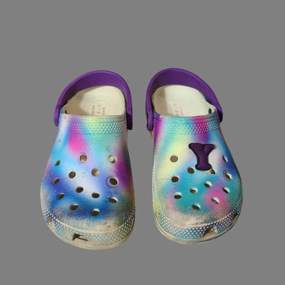 Girl's Size 12 Tie-Dye Iconic Crocs Comfort - USED