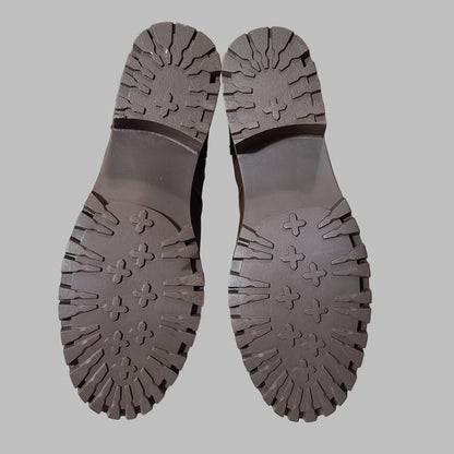 Women's 10M Sugar Dark Brown Zip-Up Combat Boots - NEW