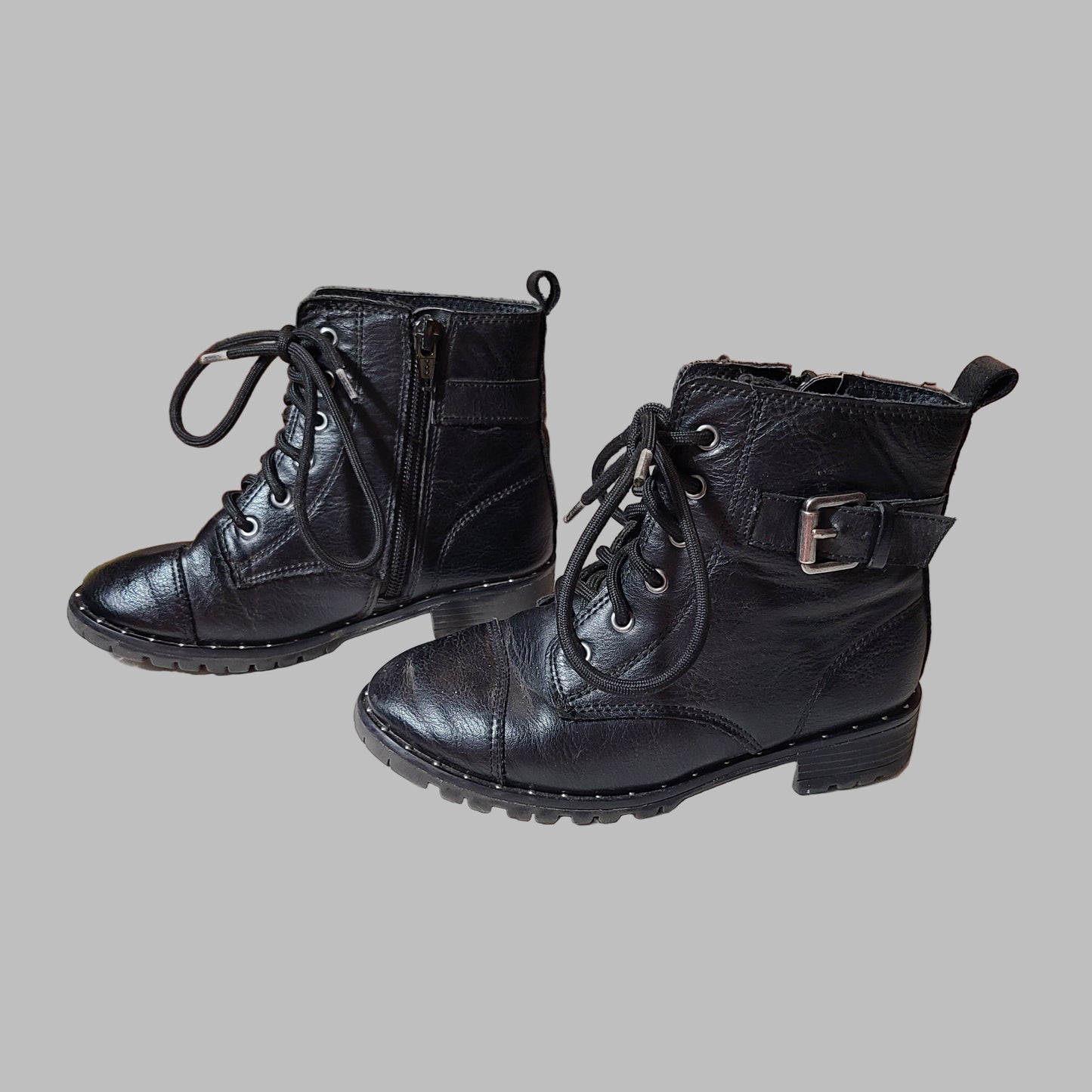 Girl's 11 Wonder Nation Black Zip-Up & Lace Boots - USED