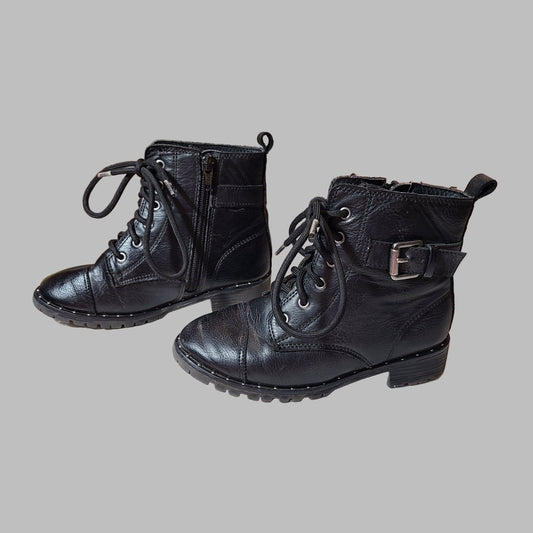 Girl's 11 Wonder Nation Black Zip-Up & Lace Boots - USED